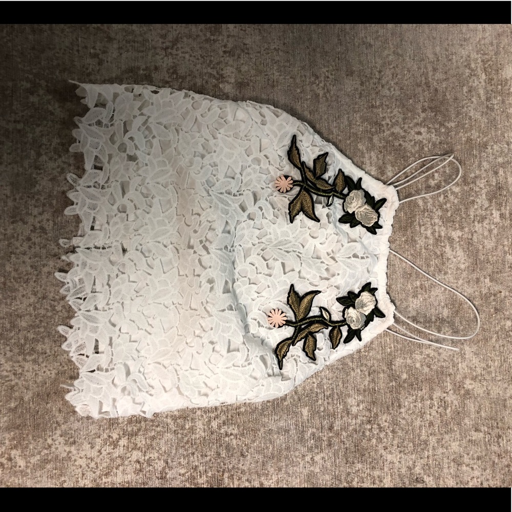 Lace white tank top
